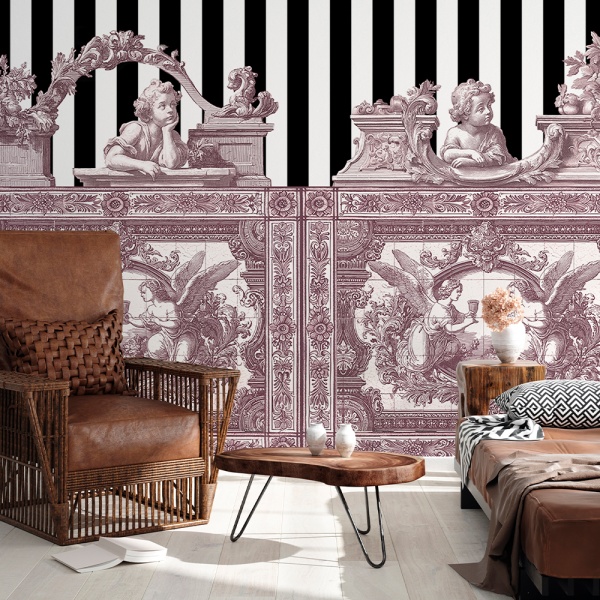 Opulent Friezes rose Wallpaper - Img 2