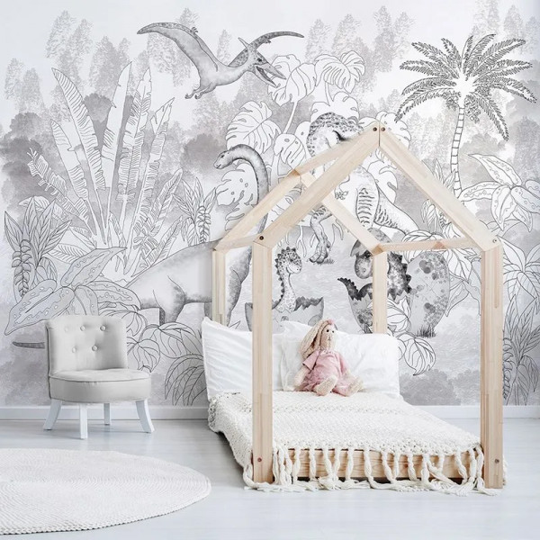 Papier peint Animaux Enfant David's Dino In Grey – VLAdiLA - Img 3
