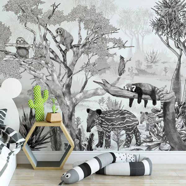 Papier peint Forêt Nature Sleepy Meadow Gray – VLAdiLA - Img 3