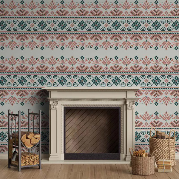 Papier peint Montagne Floral Romanian traditional inspiration – VLAdiLA - Img 3