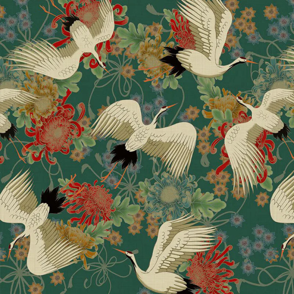 Papier peint Noble Nature Uchikake (green) – VLAdiLA - Img 2