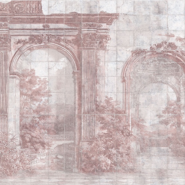 Papier peint panoramique Moderne Baroque Echoed Arcades rose – VLAdiLA - Img 3