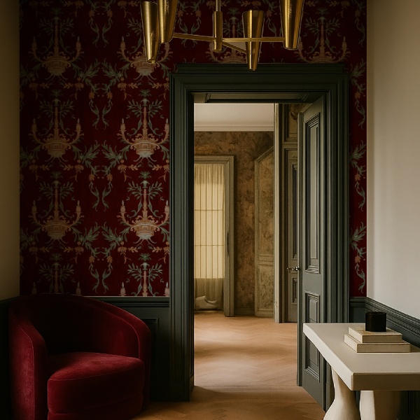 Round Table in red Wallpaper - Img 2