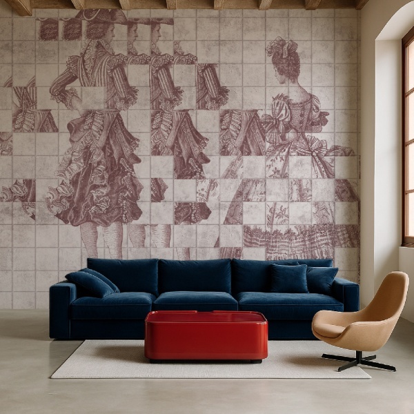 Tapet Decadent Fragments rose - Img 2