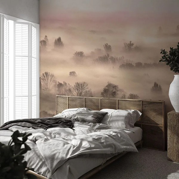 Foggy Landscape Peach Тапет