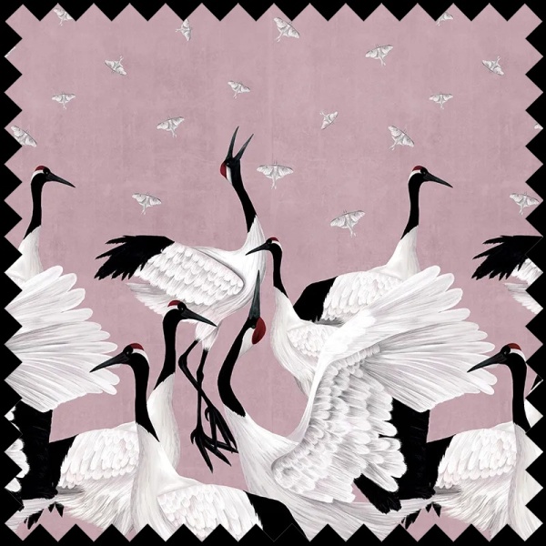 Material Textil Grus Japonesis in Pink - Img 2
