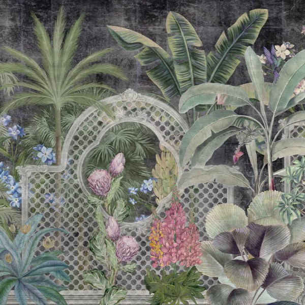 Papier peint Floral Jungle Verdant Mosaic (dark) – VLAdiLA - Img 2