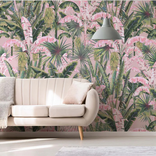 Papier peint Tropical Nature Blush Groove in pink jungle – VLAdiLA - Img 3