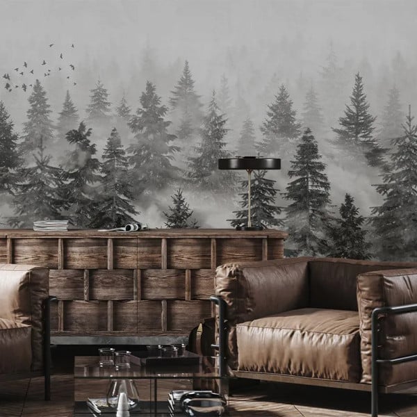 Rivian Forest Charcoal Behang