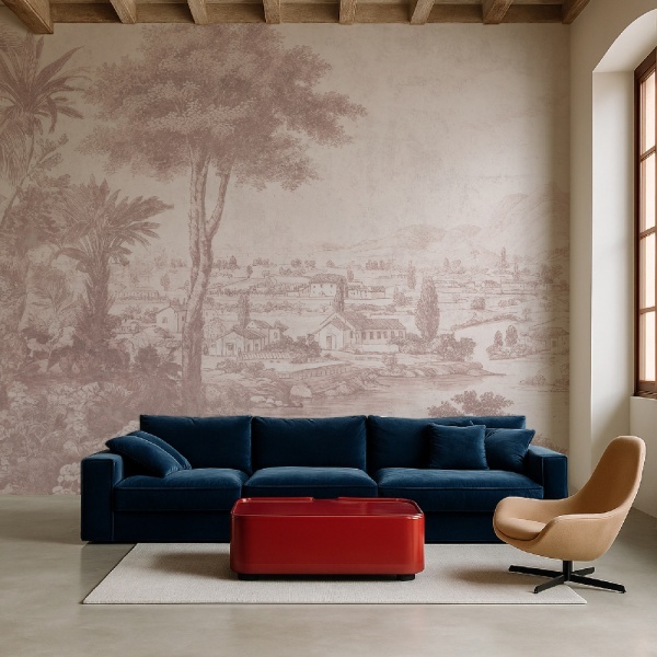 Tapet Imperial Palms rose - Img 2