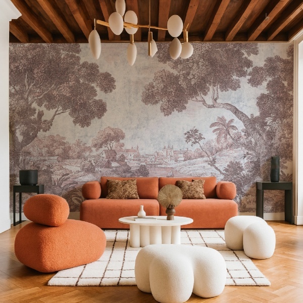 Tapet Verdant Fortress rose - Img 2