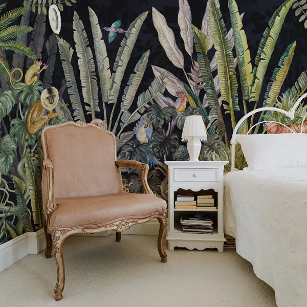 Wonderland Jungle in Black Тапет - Img 3