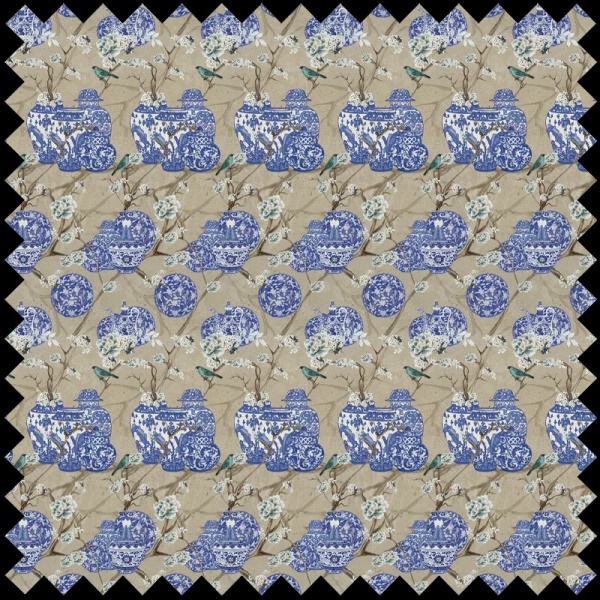 Hydrangea and Ginger Tea Party Cream Fabric - Img 2