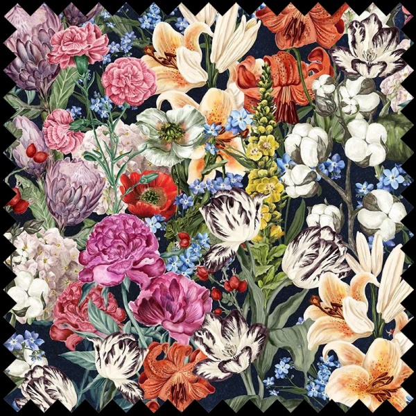 Material Textil Primavera Flowers (Dark) - Img 2