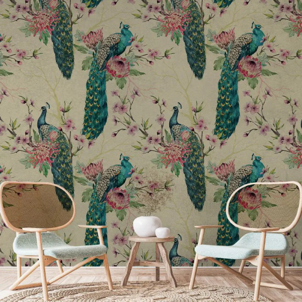 Papier peint Floral Noble Pea Fowl – VLAdiLA - Img 3