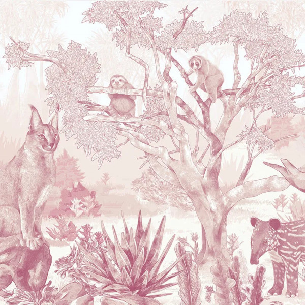 Papier peint Forêt Nature Sleepy Meadow in Pink – VLAdiLA - Img 2