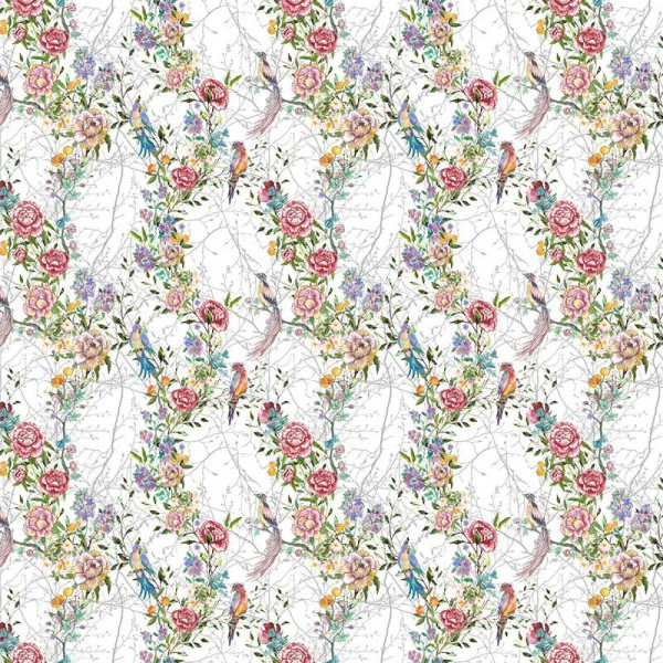 Papier peint Montagne Floral Joie de vivre in White – VLAdiLA - Img 2