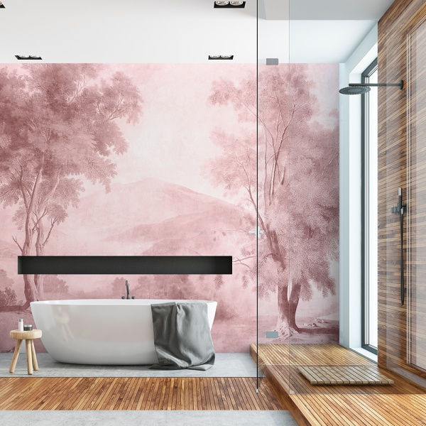 Papier peint panoramique Moderne Baroque Solitary Tree rose – VLAdiLA - Img 2