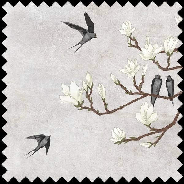 The Land of the Swallows grey Fabric - Img 2