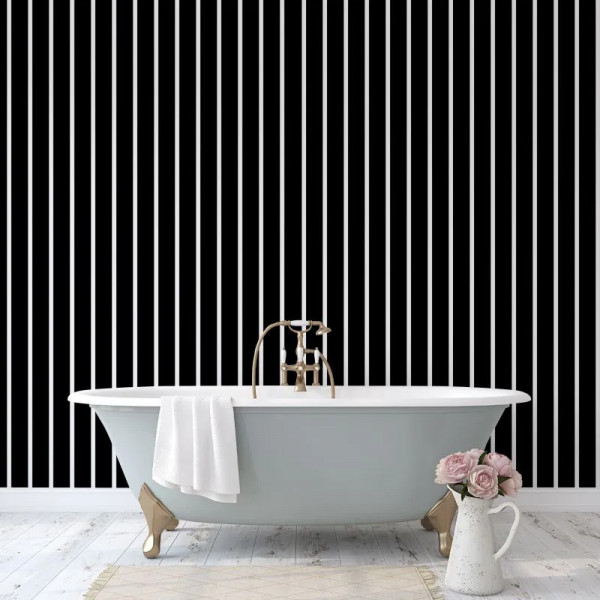 White and Black Stripes Тапет - Img 2