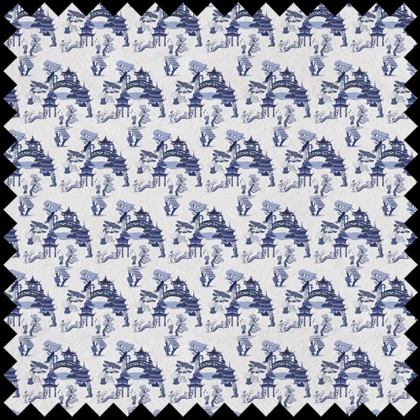 Chinese toile (blue) Текстилен материал