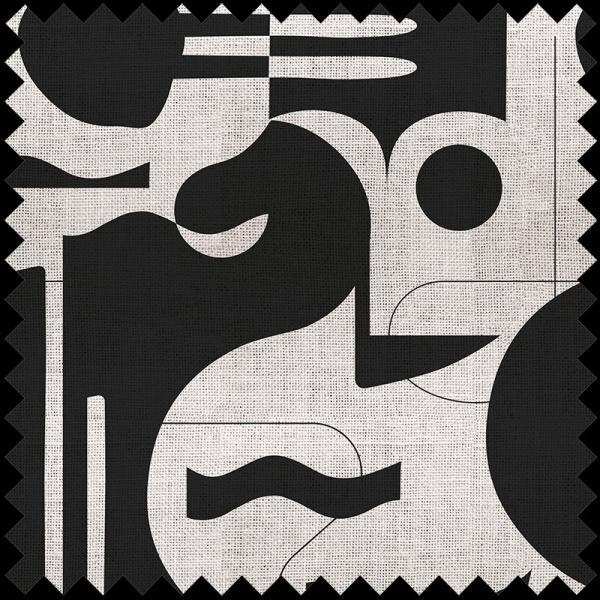 Contours in Bold (monochrome) Fabric - Img 2