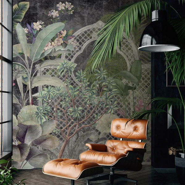 Papier peint Floral Jungle Verdant Mosaic (dark) – VLAdiLA - Img 3