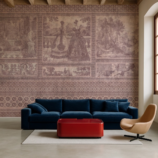 Papier peint panoramique Moderne Renaissance Mythic Panorama rose – VLAdiLA - Img 2