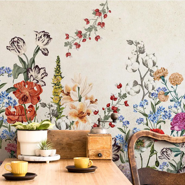 Papier peint panoramique Noble Nature Light Mural Bouquet – VLAdiLA - Img 3