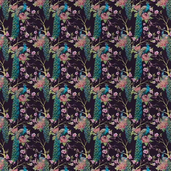 Papier peint Floral Noble Dark Purple Pea Fowl – VLAdiLA - Img 2