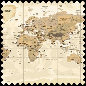 Classic Vintage Map Fabric