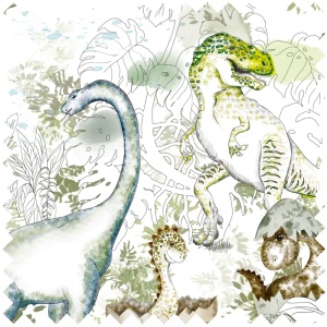 David's Dino In Color Fabric