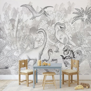 David's Dino In Grey Carta da parati