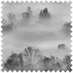 Foggy Landscape Grey Textilanyag