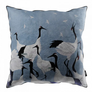 Grus Japonesis blue Kissen