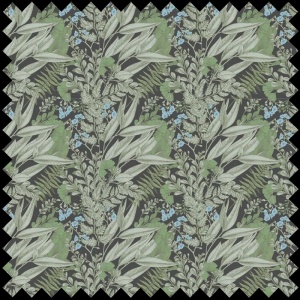 Material Textil Green Flowers