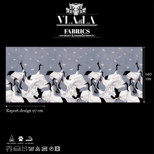 Material Textil Grus Japonesis in Blue - Img 2