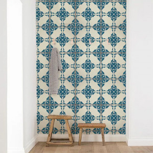 Papier peint Montagne Nature Vintage Blue Tiles – VLAdiLA