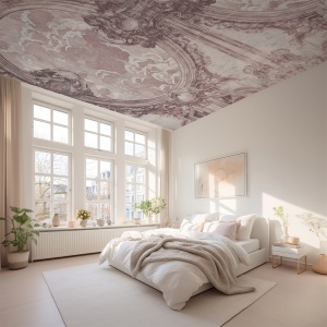Papier peint panoramique Baroque Floral Porcelain Sky Rose – VLAdiLA