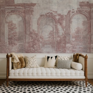 Papier peint panoramique Moderne Baroque Echoed Arcades rose – VLAdiLA