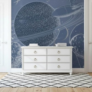 Tapet The Outer Space Blue | 654 x 225H cm - Smooth