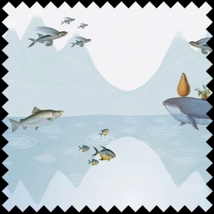 The Fish Can Fly Fabric
