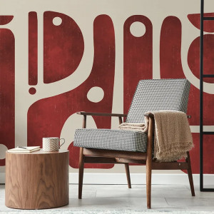 Tribal Tide Watercolor Red Papier Peint