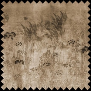 Bright Greenery Sepia Fabric