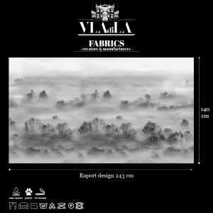 Foggy Landscape Grey Текстилен материал - Img 2