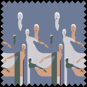 Material Textil Barkers Department Store Blue