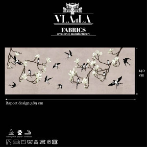Material Textil The Land of the Swallows black - Img 2
