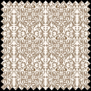 Ornate Azul Cream Fabric