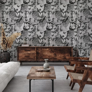 Papier peint Montagne Floral Majestic Memoir in White – VLAdiLA