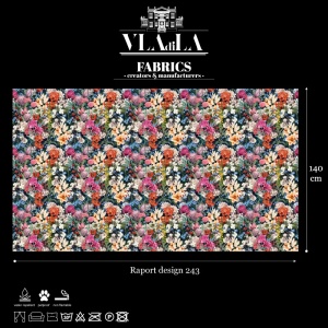 Primavera Flowers (Dark) Текстилен материал - Img 2